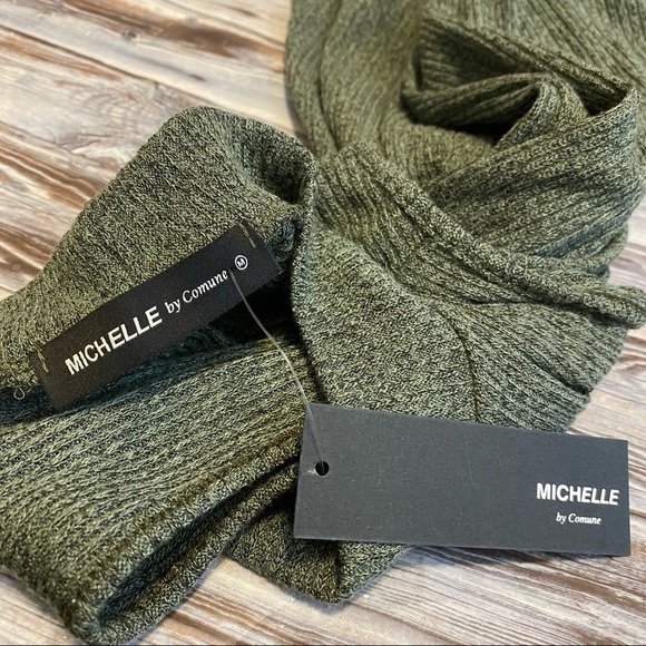 Michelle by Comune Lindsay Mockneck Sleeveless Knit Mini Sweater Dress Green M - Picture 4 of 8